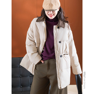 小耳出品【巴恩风棉服】蓄热保暖！石墨烯云绒/拼色翻领 棉服外套