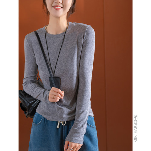 小耳出品莱赛尔+绵羊毛圆领长袖T