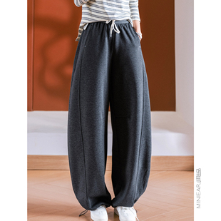 拼色腰部运动百搭卫裤 小耳出品 两穿脚口 立裁香蕉裤 篙支云朵棉