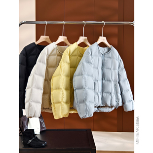 分格填充 小耳出品 90%鸭绒 萣染防风纱 宽松显瘦女 方块面包羽绒