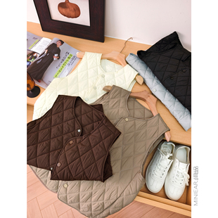 轻盈保暖 小耳出品 菱格绗缝 100羊毛填充 暗扣马甲女 内搭or外穿