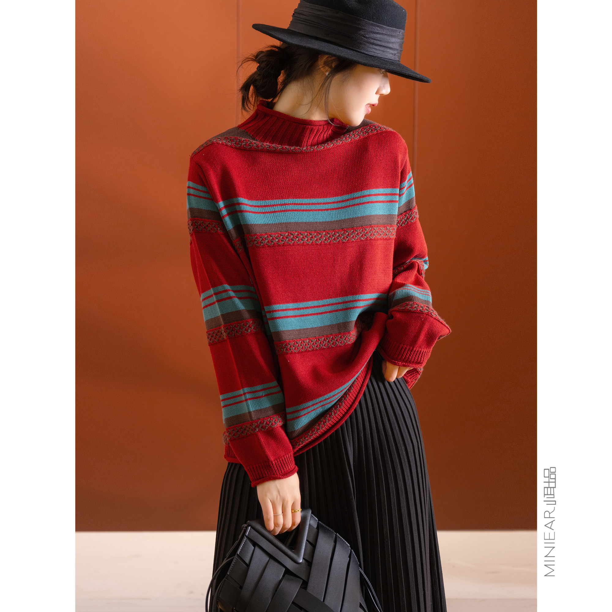 条纹宽松百搭显瘦针织毛衣