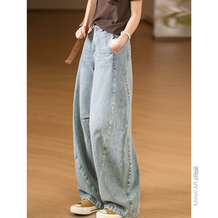 重工洗水 小耳出品 立裁廓版 牛仔 舒适棉做旧松紧腰女 设计师款