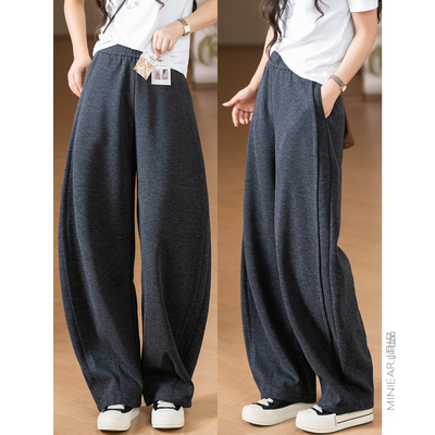 透气时尚松紧腰宽松百搭休闲裤