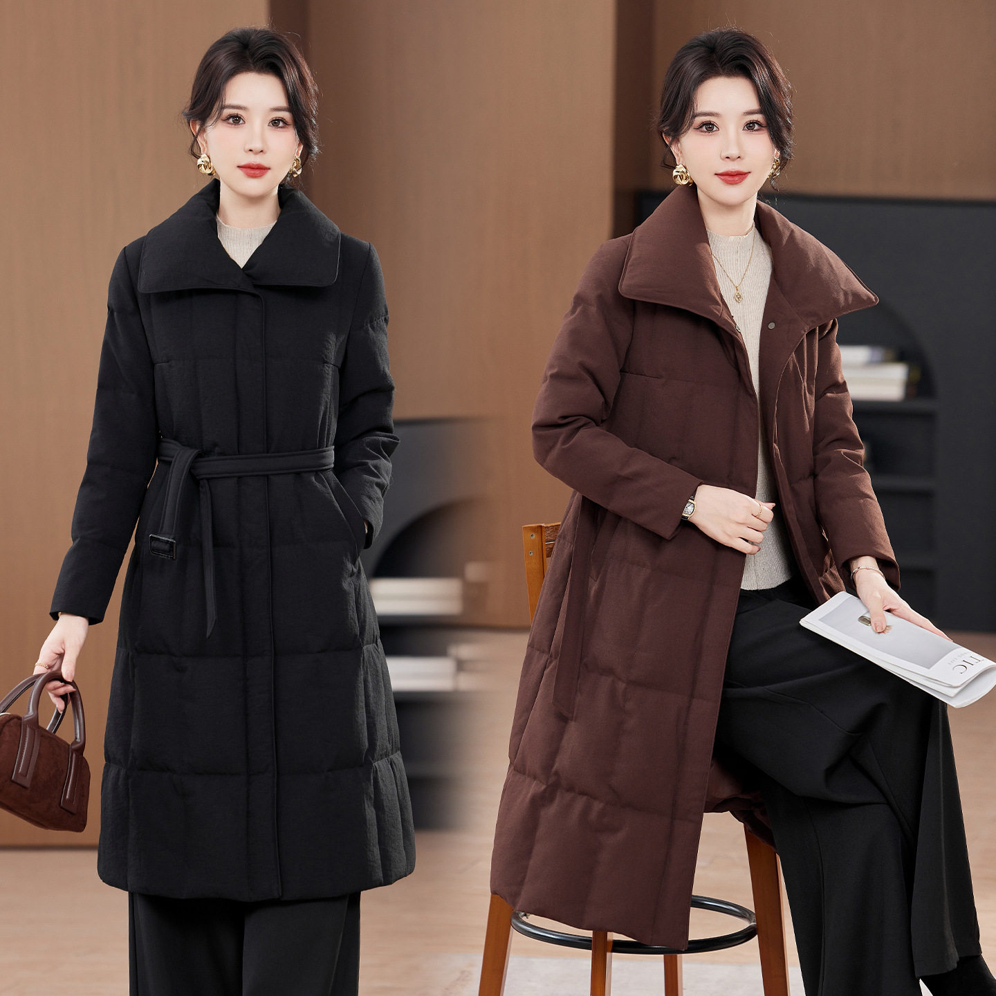 长款羽绒服鹅绒女冬季新款加厚保暖修身洋气质女士羽绒衣外套