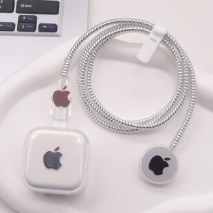 适用苹果手表充电线保护套watchS11/10/9/8/SE磁力线透明软壳银标