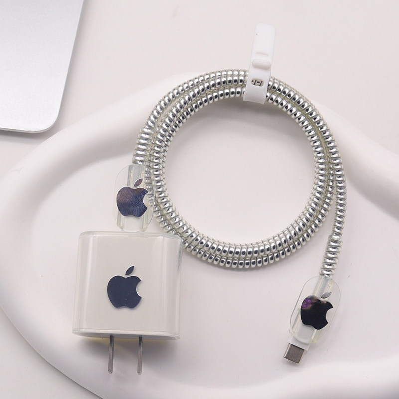 适用20W充电器保护套17pro苹果数据线绕绳16max咬线器15软壳ipad