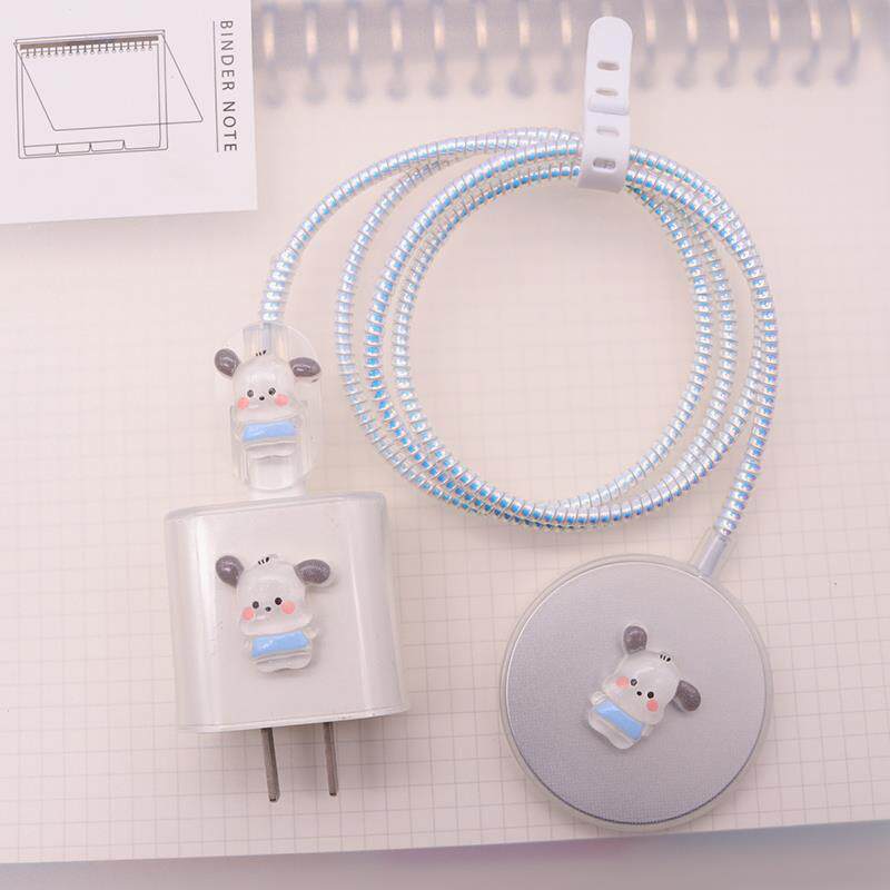 适用苹果 MagSafe充电器保护套16pro数据线缠绕绳20W快充磁吸透壳