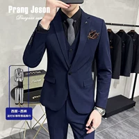 Один пухлый тонкий темно-синий (костюм + брюки, черная рубашка и галстук с галстуком