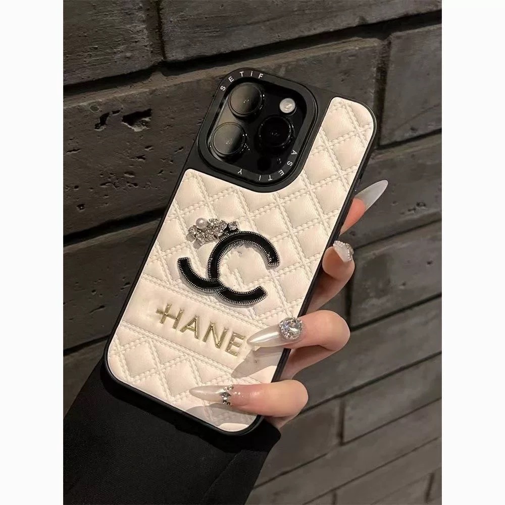 菱格皮质轻奢高级感名媛风手机壳