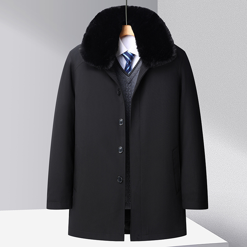 爸爸冬装外套中老年棉衣男中年男士加绒加厚棉服爷爷冬季棉袄