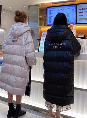 新款连帽中长款加厚哑光过膝服女休闲黑灰色免洗白色服
