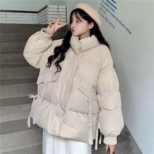 韩版冬季新款纯色面包服女生休闲棉服外套宽松百搭潮保暖棉衣