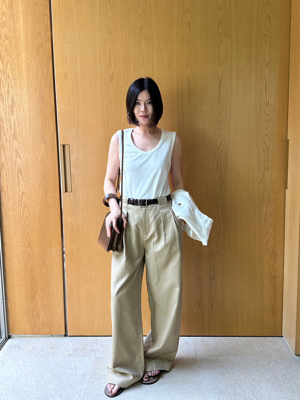 ONI欧尼～夏上新亚麻莱赛尔休闲针织背心