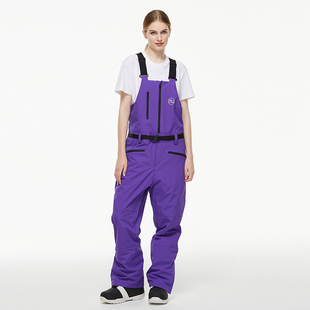 滑雪裤男女款OVER SIZE 冬季户外防风防水保暖单板双板背带滑雪裤