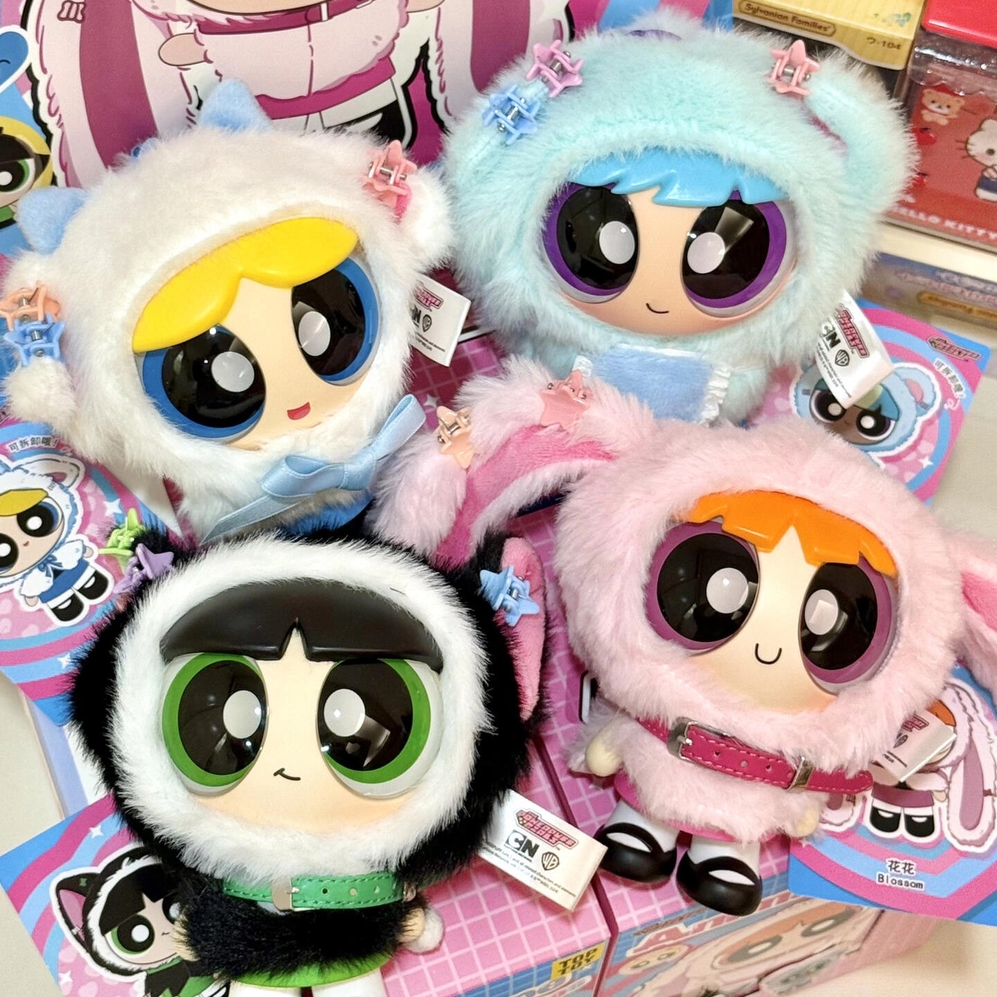 正版TOPTOY飞天小女警斗篷系列盲盒毛绒搪胶公仔挂件潮玩手办摆件