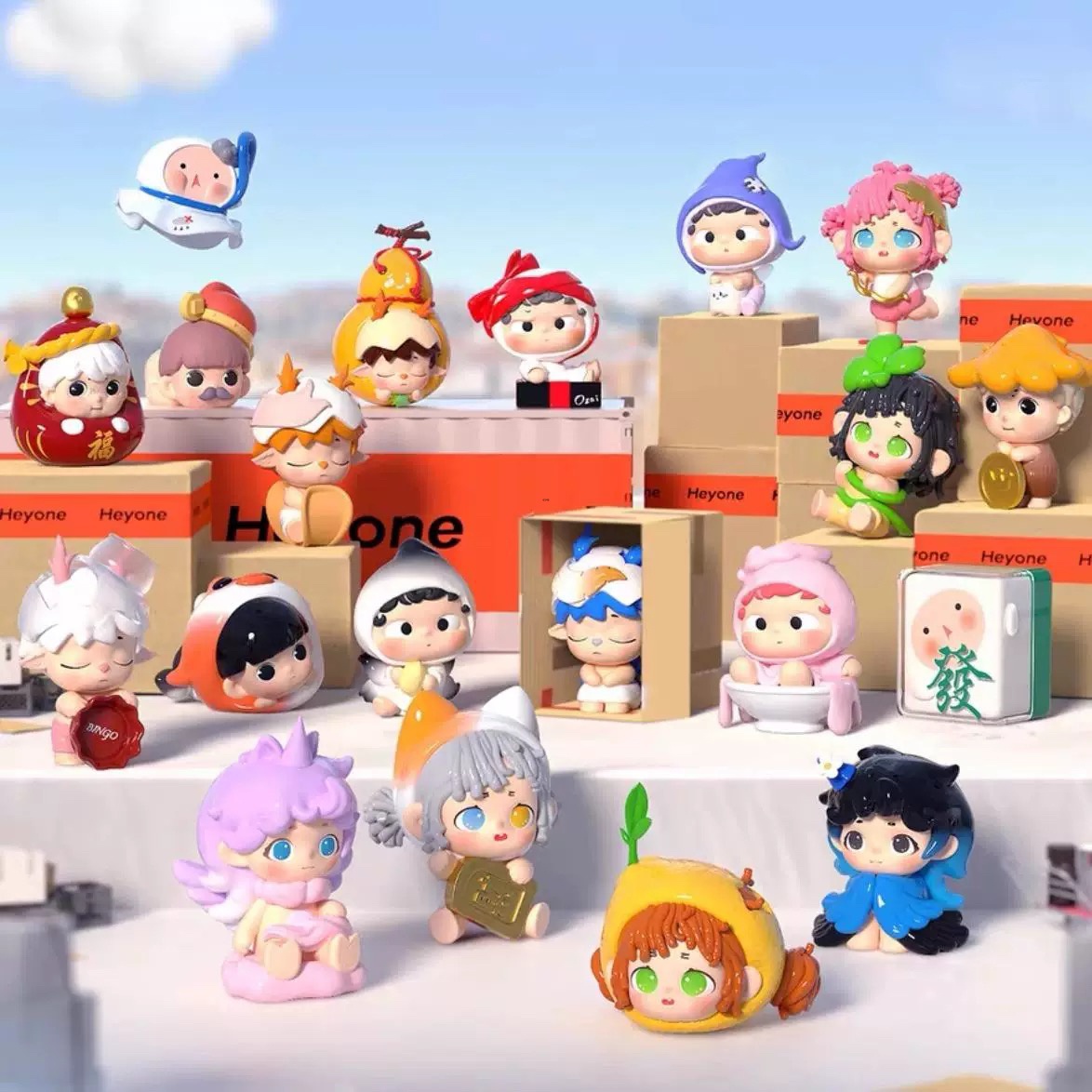 正版黑玩Heyone mini好运制造局盲盒萌粒桌面摆件可爱潮玩公仔礼