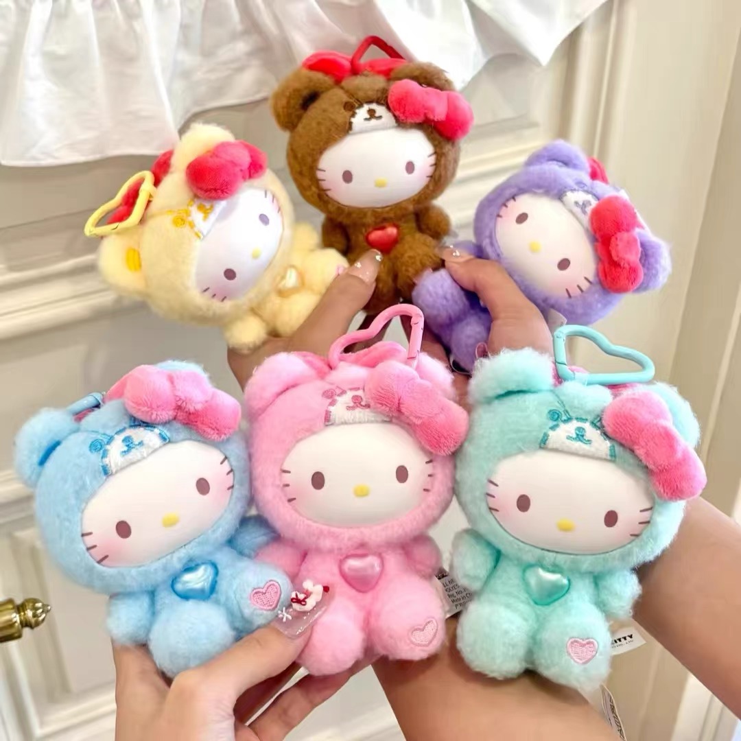 TOPTOY凯蒂猫KT泰迪睡衣系列搪胶毛绒盲盒可爱挂件摆件生日礼物女