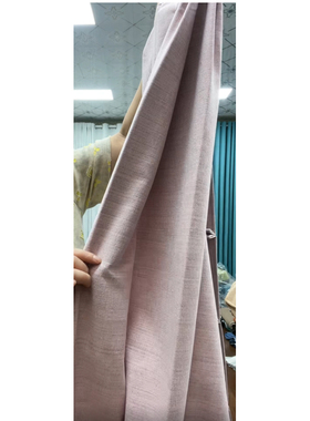 直播专拍 仿羊绒 粉 宽2.4米*2片  高2.78米  韩褶 打孔 遮光80