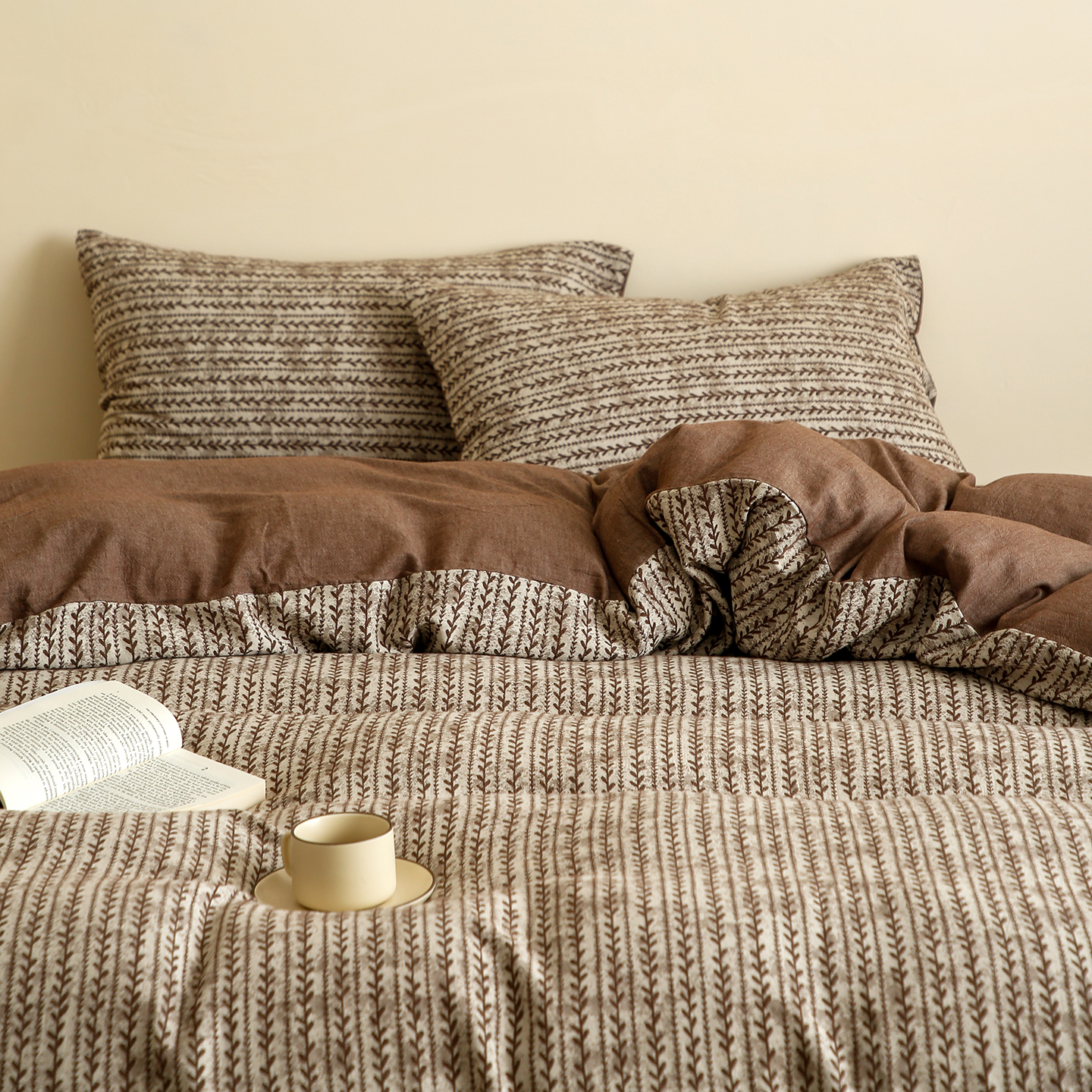 南法假日新疆长绒棉大提花四件套复古风全棉纯棉床上用品床单被套