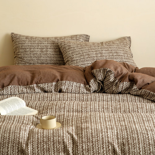 南法假日新疆长绒棉大提花四件套复古风全棉纯棉床上用品床单被套