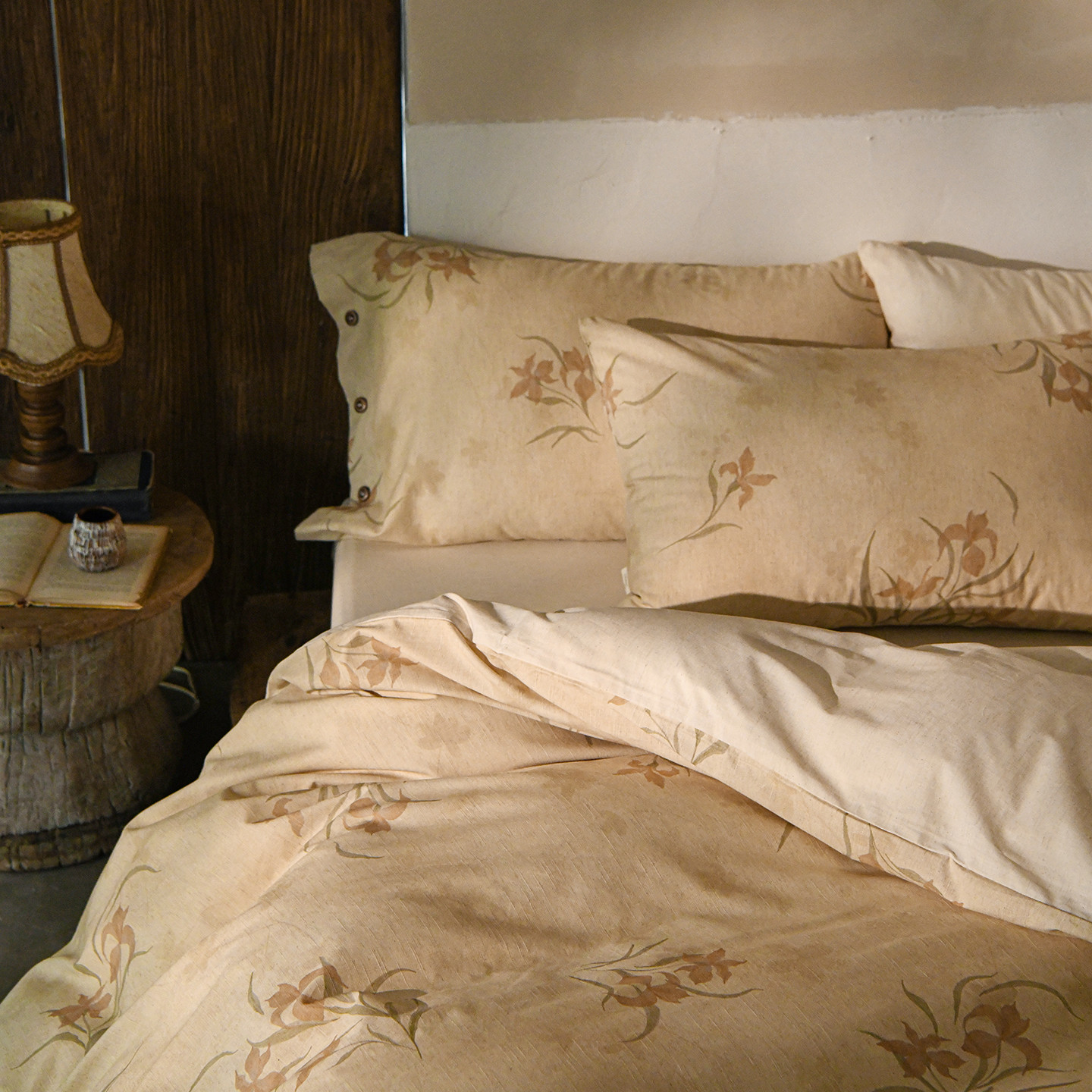 南法假日竹节棉麻绣花长绒棉亚麻四件套全棉纯棉床上用品床单被套