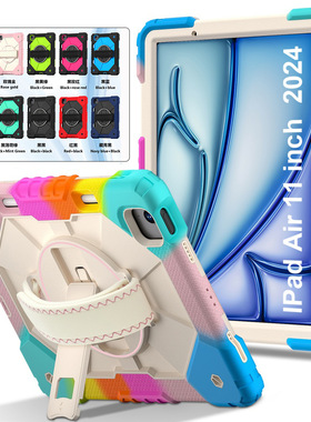 适用苹果平板保护壳iPadmini7mini6pro11air13手带旋转支架防摔