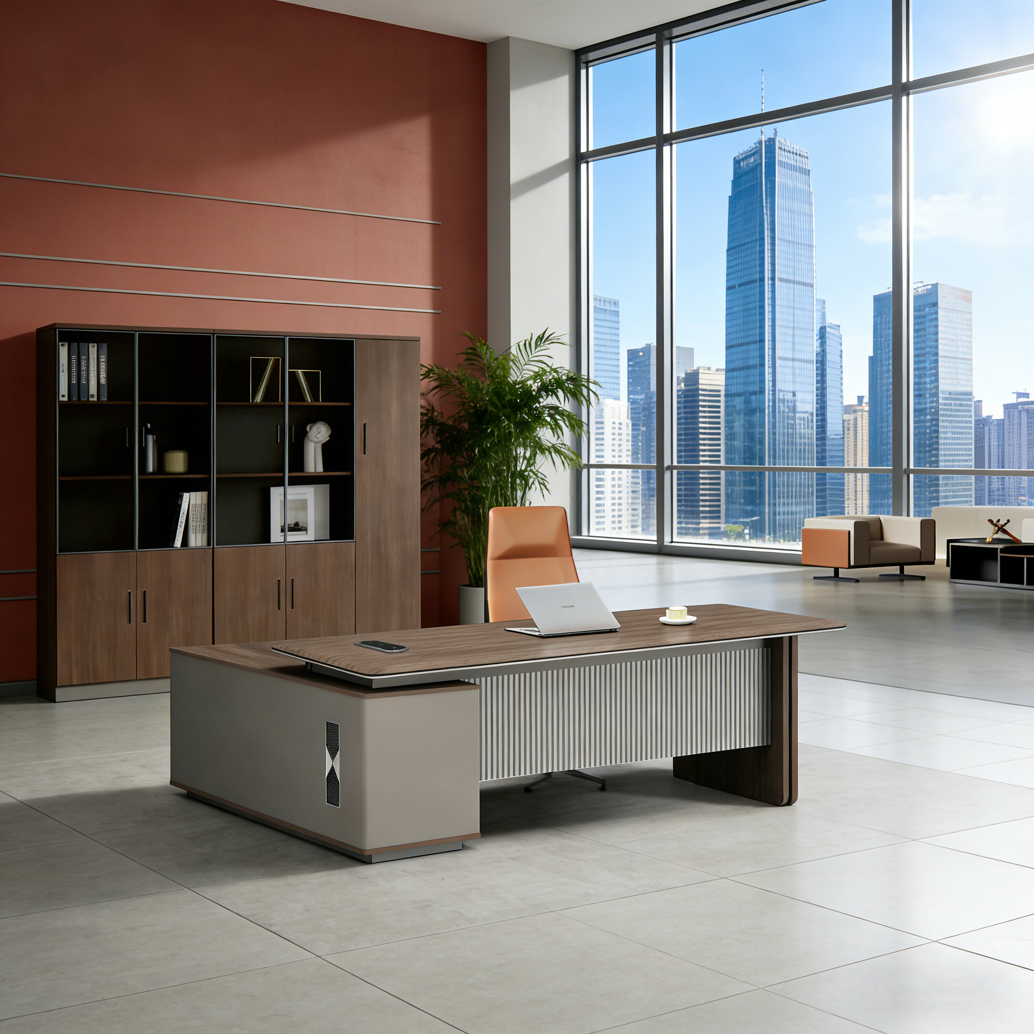 办公桌简约现代主管桌经理办公室桌高端时尚老板桌办公桌椅组合