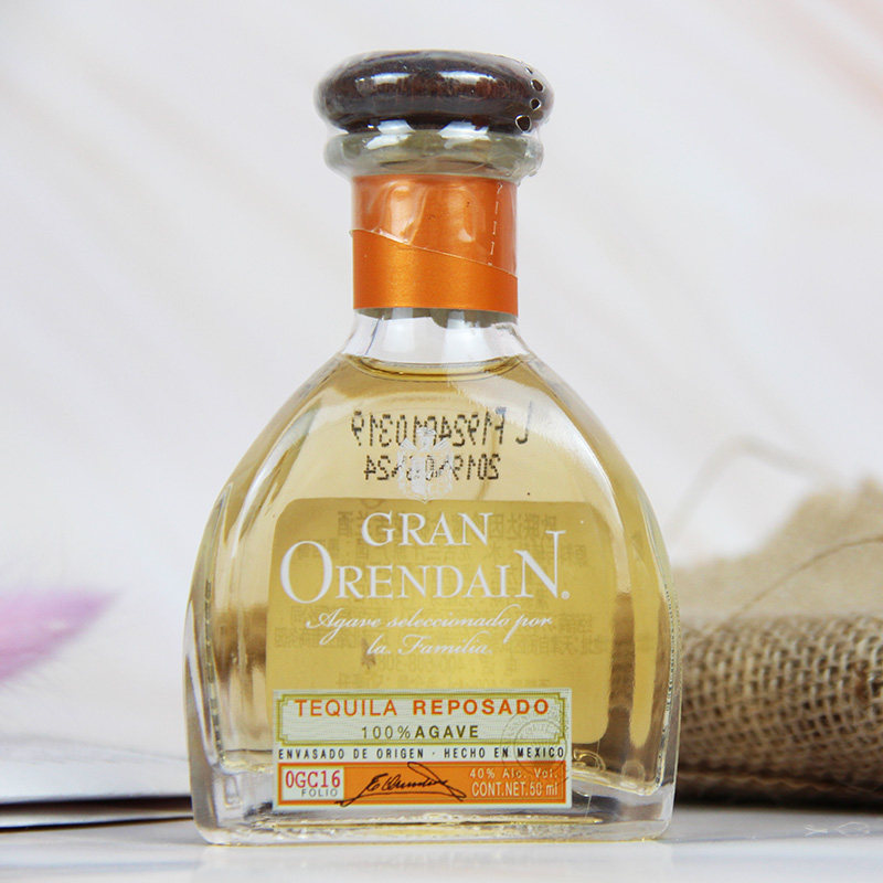 墨西哥进口欧联达因珍藏金标银标龙舌兰小瓶洋酒玻璃瓶小酒版50ml