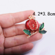 衬衫 简约珐琅水钻石榴胸针气质清新女士西装 胸花饰品别针 时尚 新款