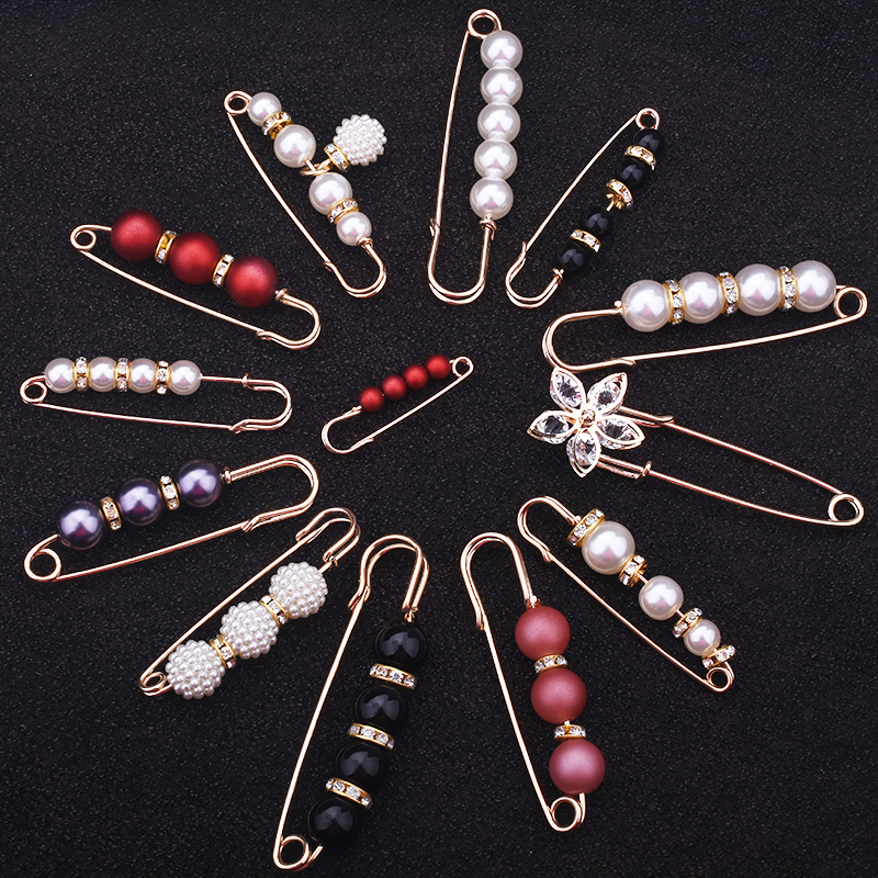 包邮裙子收腰裤子改小神器固定衣服珍珠别针毛衣开衫扣针配饰女