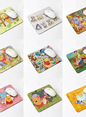 卡通可爱维尼小熊个性印花鼠标垫小号女生办公电脑防滑垫DIY桌垫