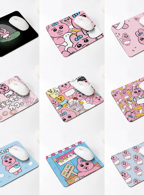 可爱卡通印花内裤兔子鼠标垫女生滑鼠垫办公桌垫迷你小号防滑杯垫