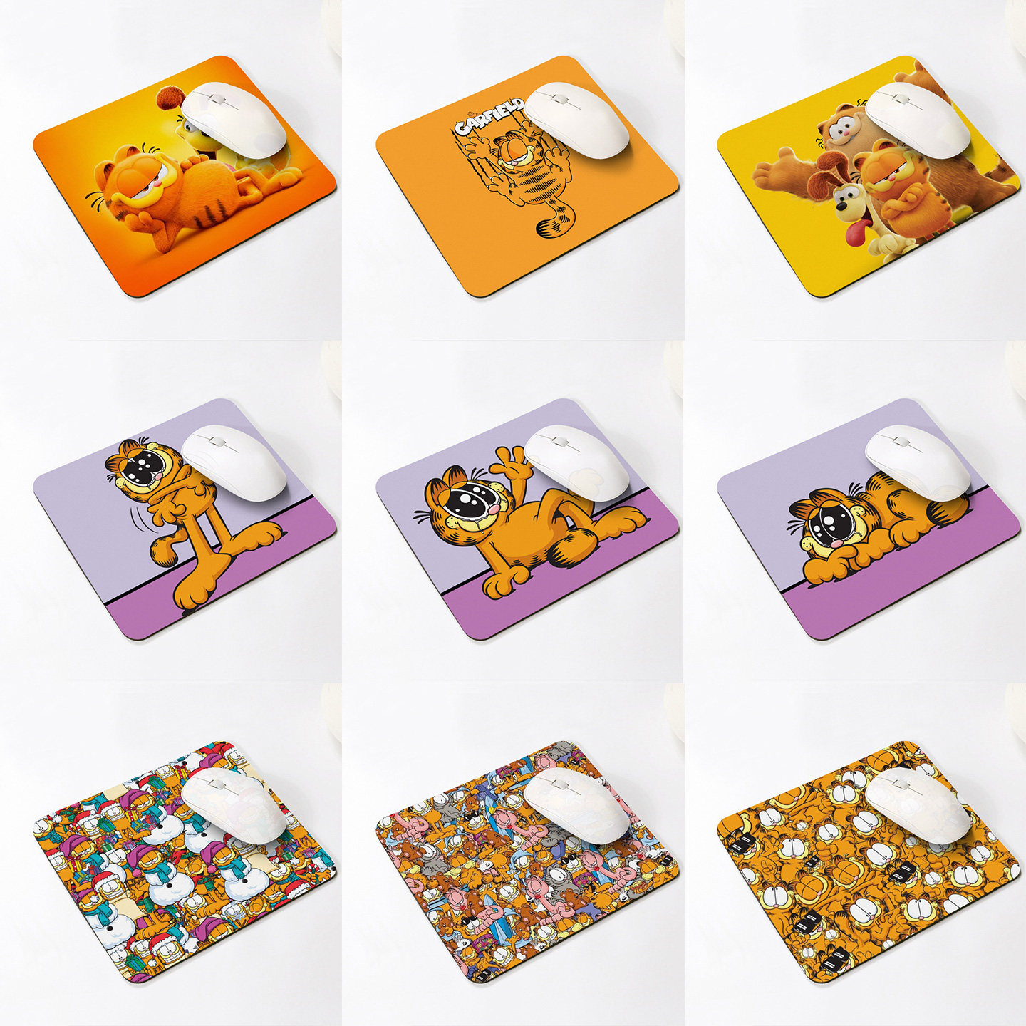 卡通动漫印花可爱加菲猫鼠标垫小号办公电脑桌垫桌面杯垫滑鼠垫子