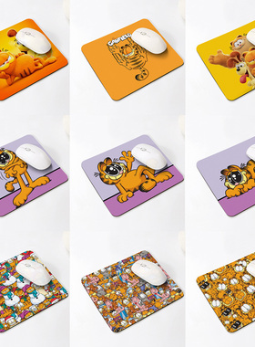 卡通动漫印花可爱加菲猫鼠标垫小号办公电脑桌垫桌面杯垫滑鼠垫子