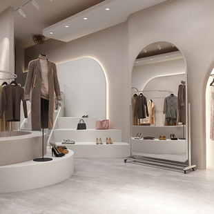 可移动试衣镜服装店显瘦美颜穿衣镜家用落地镜直播拍照超白全身镜