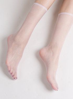 0D肉色丝袜短款女超薄中筒短丝袜薄款脚尖透明白色小腿袜子短袜