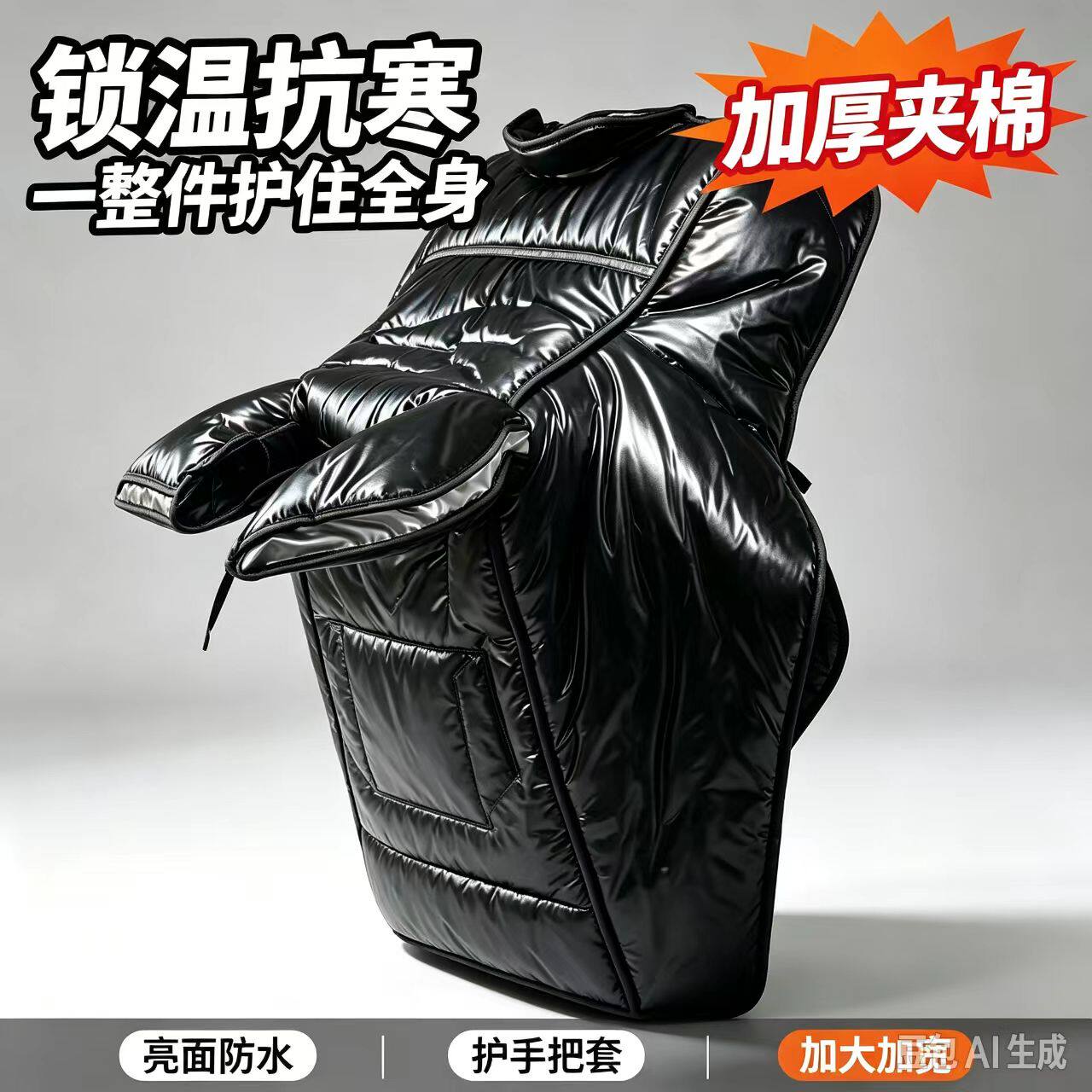 冬季加绒防水保暖电动车挡风被