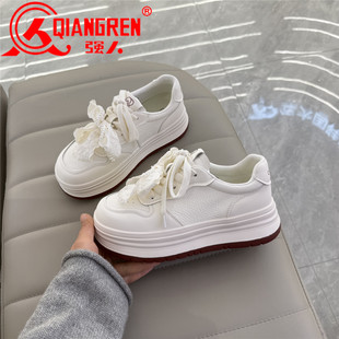 3515强人女鞋小白鞋女春季厚底休闲板鞋女2026新款系带单鞋女款