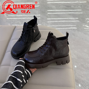 百搭休闲靴保暖百搭 马丁靴女短靴加绒2025新款 2025强人女鞋 冬季