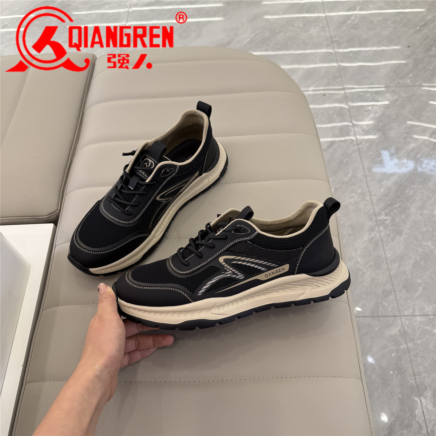 3515强人男鞋透气运动休闲鞋男轻便网面鞋2026夏季新款百搭男单鞋