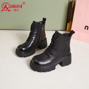 短靴 轻便简约百搭时尚 3515强人女靴马丁靴女加绒保暖冬季 2025新款