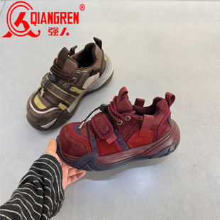 3515强人女鞋加绒德训鞋时尚休闲鞋运动鞋女2025冬季新款保暖厚底