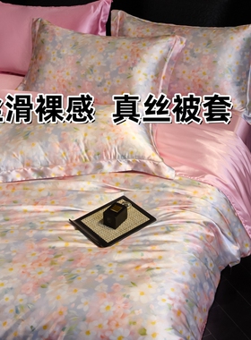 真丝被套裸睡桑蚕丝绸缎被罩2m2.3m米单双人丝滑蚕丝被套单件