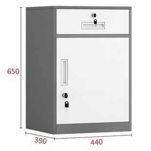 灰色矮柜资料柜1抽1斗一门柜小活动柜文件柜储物抽屉柜桌用柜带锁