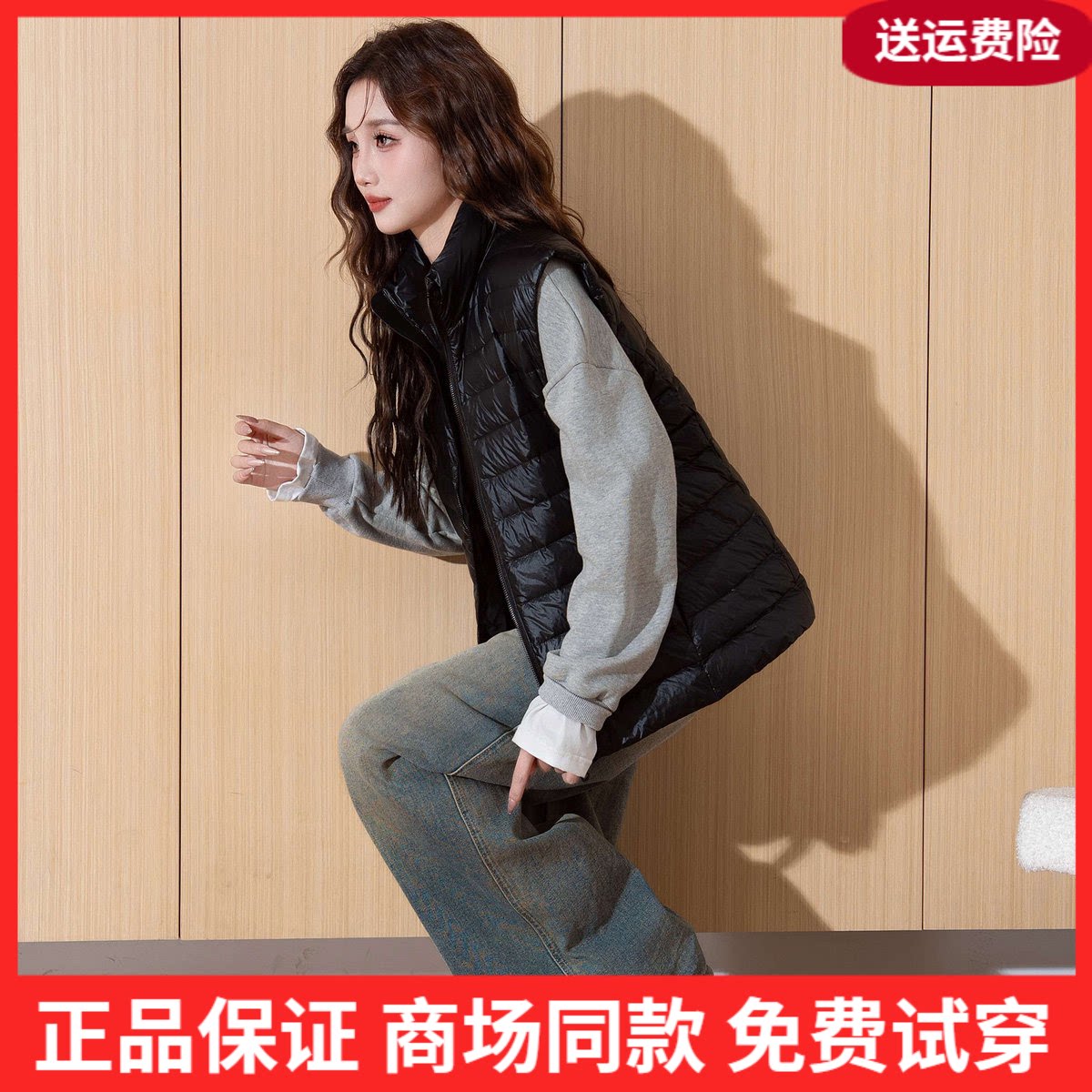 唐狮2026冬季女短款轻薄时尚外穿打底立领坎肩羽绒服马甲背心韩系