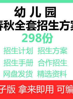 幼儿园招生方案计划手册活动策划各类活动招生简章营销咨询话术