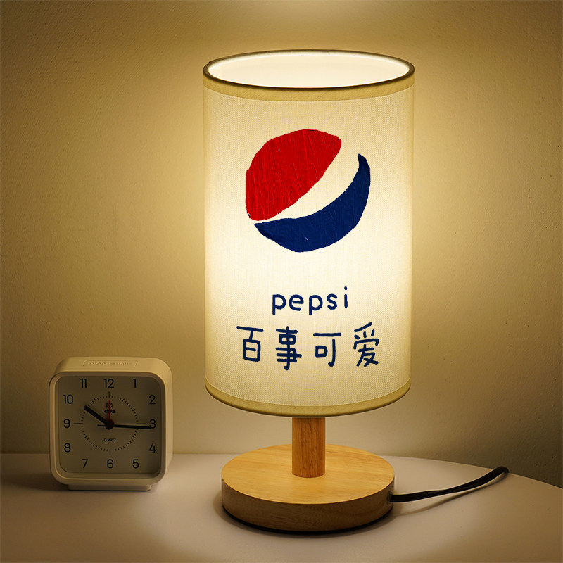 其他布卧室简约木三色变光小台灯