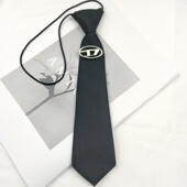 小众设计金属D字母标领带女潮流学院风衬衫 式 西装 免打领结懒人款