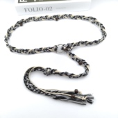 编织细腰带女配裙子波西米亚风复古串珠装 饰收腰牛仔裤 带流苏腰绳